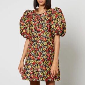Ganni Jacquard Floral Dress